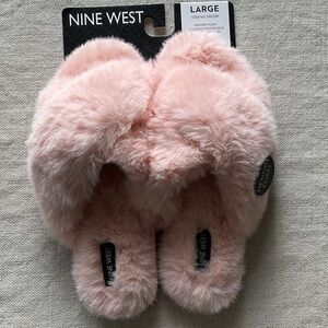 Nine West Blush Furry Slippers